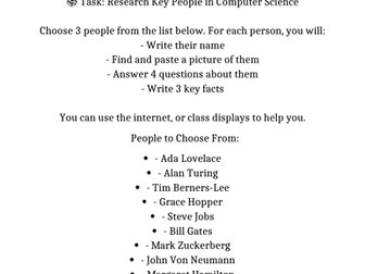 Key Figures in CompSci - Research Task