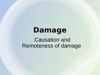 BTEC Applied Law: Damages, Causation and Remoteness