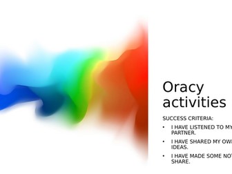 Fun Oracy starters for 1 week