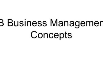 IB Business Management Concepts activity