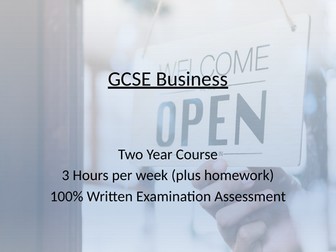 Edexcel Y8 Y9 GCSE Business Taster lesson