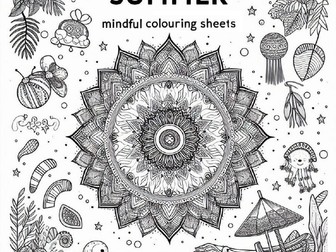 25 Summer Mindful Colouring Sheets