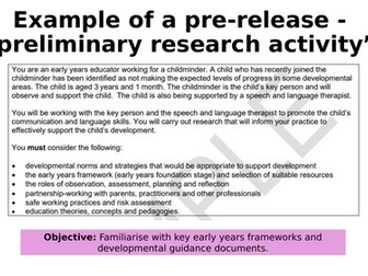 Generation 2 T Level Education & Early Years ESP class activities