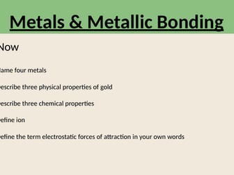 Metals and Metallic Bonding Revision