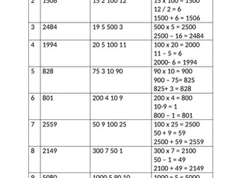 KS2 find the target using the numbers  maths game