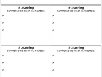 Lesson Plenary Print Outs Variety