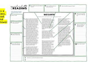 Myths and Legends KS3 Fully Resourced SoL
