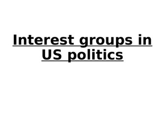 Interest groups in US politics