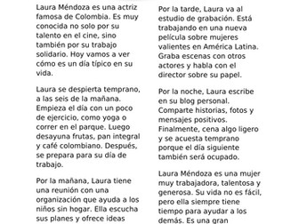 Celebrity culture reading task