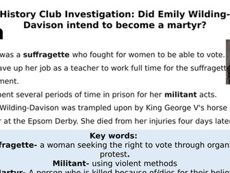 History Mystery: Emily Davison Martyr or Accident?