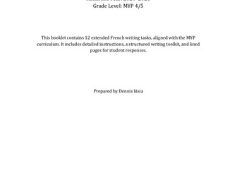 FRENCH MYP WRIYING PRACTICE BOOKLET