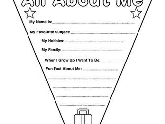 All about me bunting/flag - KS2 primary