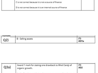 Edexcel 9-1 GCSE Business Theme 2.1 Topic Test