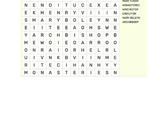 Tudors - Wordsearch