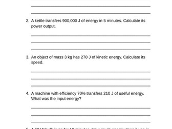AQA Paper 1 Physics Calculations