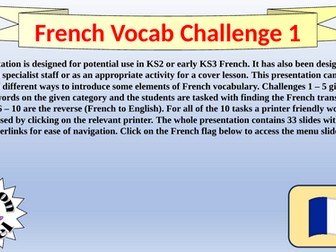 French Vocabulary Challenge