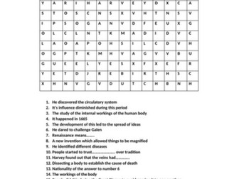 Medicine Through Time wordsearch