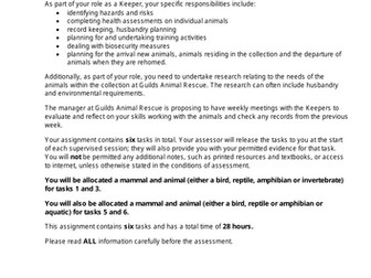 T Level Animal Management Behaviour Synoptic Assessment Prep - Lesson 4