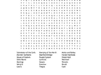 Anglo-Saxon/Norman England - Wordsearch