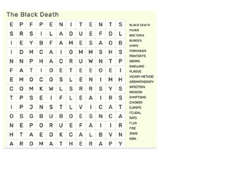 Black Death - Wordsearch