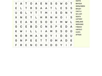 Battle of Hastings - Wordsearch