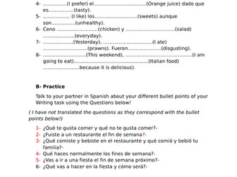 Revision worksheet- 2 differentiated versions- 3 tasks on each