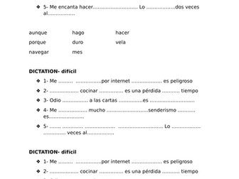 Viva 2 M4- differentiated Listening dictation tasks in Spanish