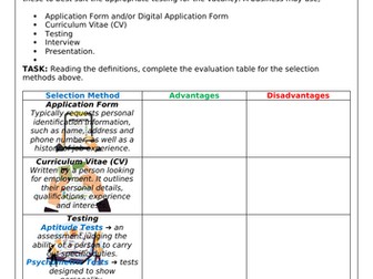 Selection GCSE Lesson