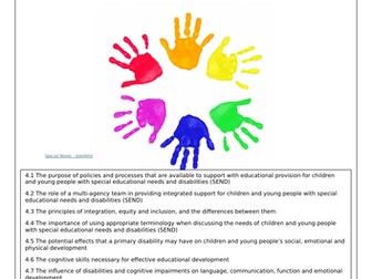 T-Level Education Element 4 Special Educational Needs and Disabilities SEND Workbook Revision