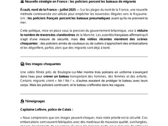 Immigration - Fiche de débat AL French