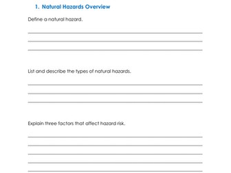 The Challenge of Natural Hazards - Summer Holiday Revision Workbook