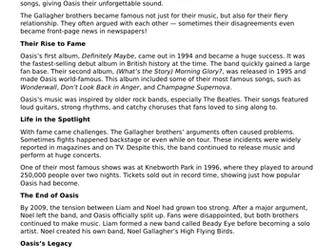 Oasis Reading Comprehension