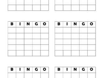 Plain Bingo Cards
