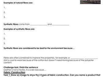 Textiles, Review of Prior Knowledge