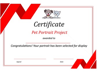 Pet Portrait Certificate