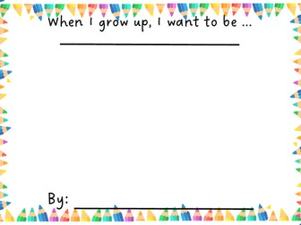 When I grow up worksheet