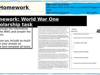 WWI Long-term (MAIN) causes