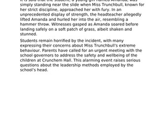 Reading Comprehension  Based on Matilda