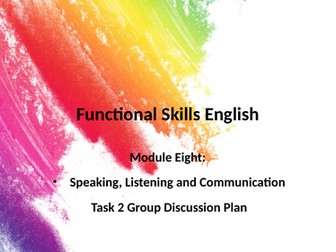 Functional Skills English Level 1 & 2: Module 8 – Speaking, Listening & Communication Task 2