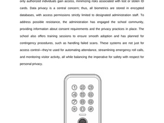 IBDP Digital Society Paper 1 – Worksheet 1: Biometric Security in Schools