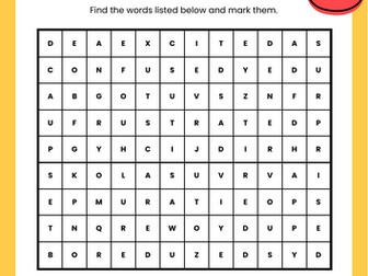 Emotions wordsearch