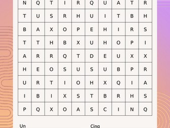 French number 1-8 wordsearch