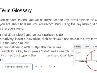IB Psychology Student Key Term Glossary
