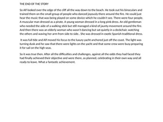 Read the end of the story and write the rest that leads up to it.