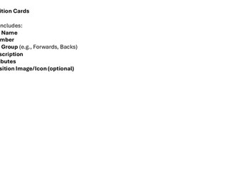 rugby position cards