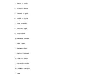 Verbal Reasoning 11+ Practice Paper 1 Answers