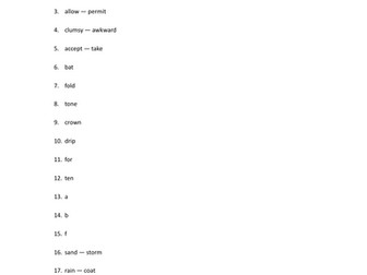 11+ Verbal Reasoning Practice Paper 3 answers