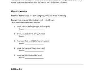 Verbal Reasoning 11+ Practice Paper 2