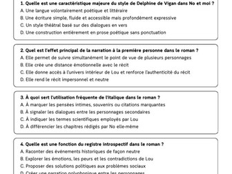 No et moi Quiz L'écriture (2 quiz + answers)