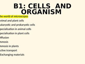 B1 Cell Structure and Transport AQA Combined Science